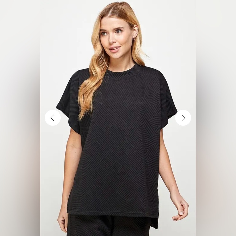 See And Be Seen Textured Drop Shoulder Top